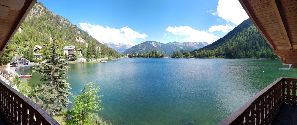 chalet, les ondelines, champex, lac, vue depuis le balcon